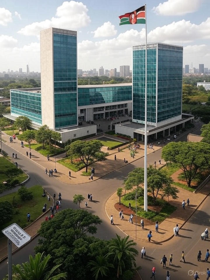 Twin tower buildings representing UN headquarters