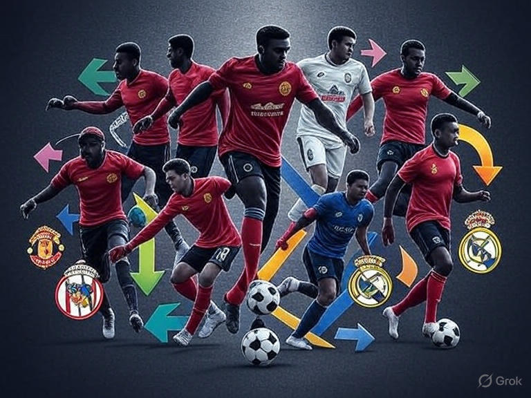 the mage shows image of movement of players in the football transfer news